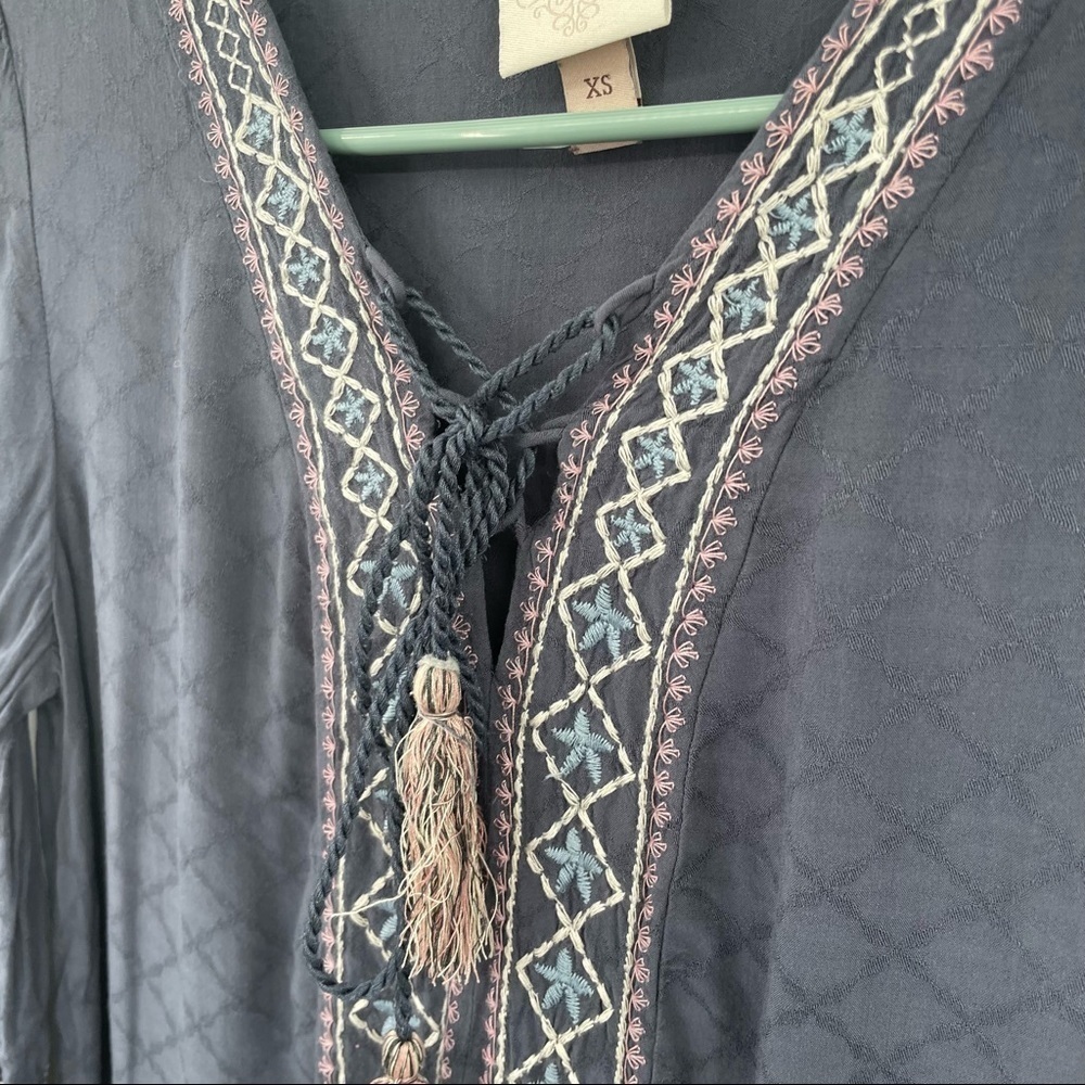Knox Rose Purple / Blue  Embroidered Boho Top - Picture 8 of 13